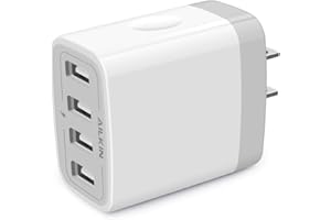 USB Charger Cube, Wall Charger Plug, AILKIN 4.8A 4-Muti Port USB Adapter Power Plug Charging Station Box Base Replacement for iPhone 15 14 13 12 16 Pro Max/X/17, iPad Samsung Phones Charging Block