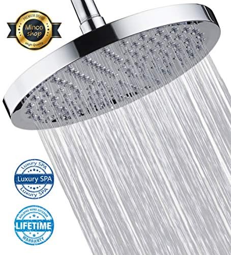 Minco shop - Shower Head - High Pressure Rainfall Shower Heads - 8โLuxury Modern Chrome Look - High Flow Rain Fixed Showerhead - Rain Shower Head- For the Relaxation and Comfortableness