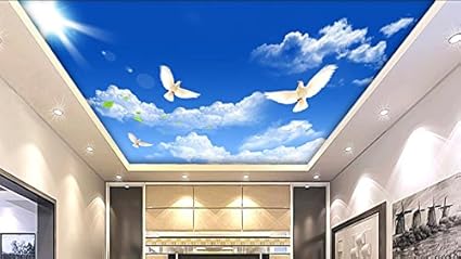 Lwcx Wallpaper For Walls 3d For Living Room Custom 3d Sky Ceiling