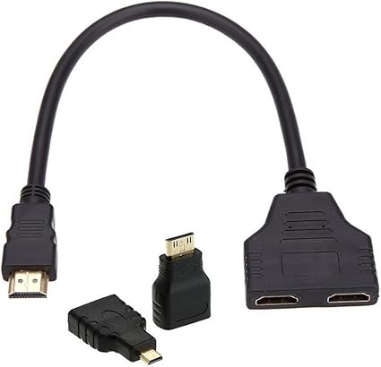 CY - Cable de salida HDMI a VGA hembra con micro y mini adaptador ...