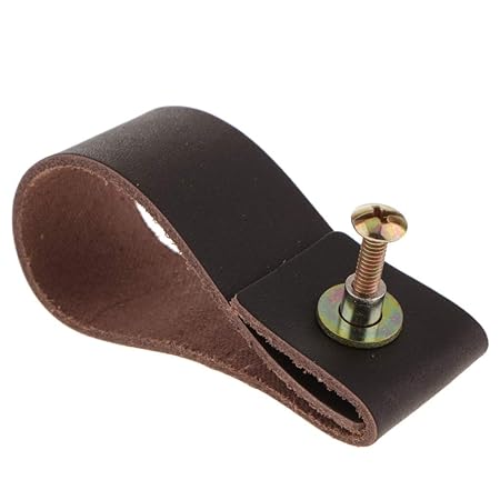 Unbekannt Handgefertigter Griff für Schranktür, aus Leder, 75 x 26 mm