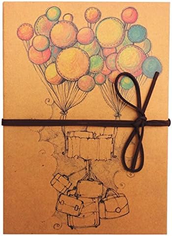ABBER Scrapbooks DIY Photo Album Folding Album Kraft Paper Sketchbook Hardcover Scrapbooking Baby Memory Book Birthday Wedding Album gift. (Balloon)