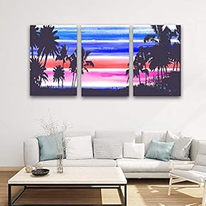 3 Panel Gorgeous Palm Trees Pictures Home Wall...