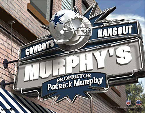 Personalized Dallas Cowboys Wall Poster, Sports Bar Unframed Print 12x16