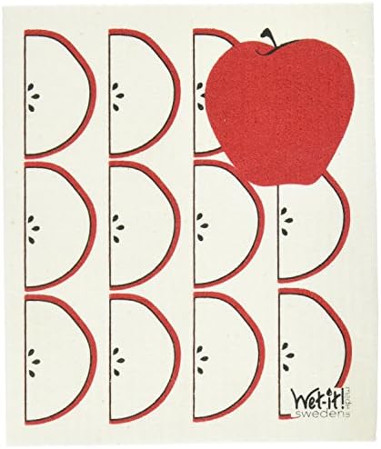 Swedish Treasures Wet-it! Cleaning Cloth, Apple Slices, Super Absorbent, Reusable, Biodegradable, All-purpose