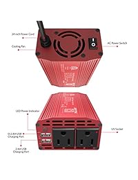 BESTEK 300 W Power Inverter DC 12 V a 110 V AC convertidor con 3.1 a Dual USB adaptador de coche