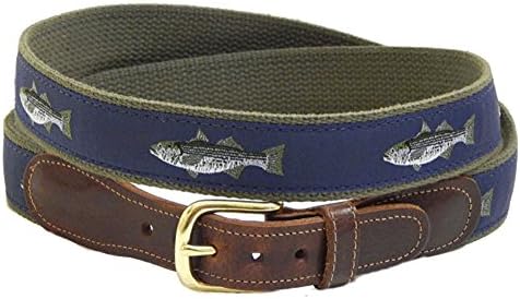 Striped Bass Belt Navy Blue