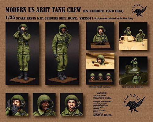 VALKYRIE 1/35 Working US Army Tank Crew Figure Set (The 1970s Europe) 2 Body + Half Body one Body [VM35017] Modern US Army Tank Crew in Europe - 1970 Era (2 Figures and 1 Bust)