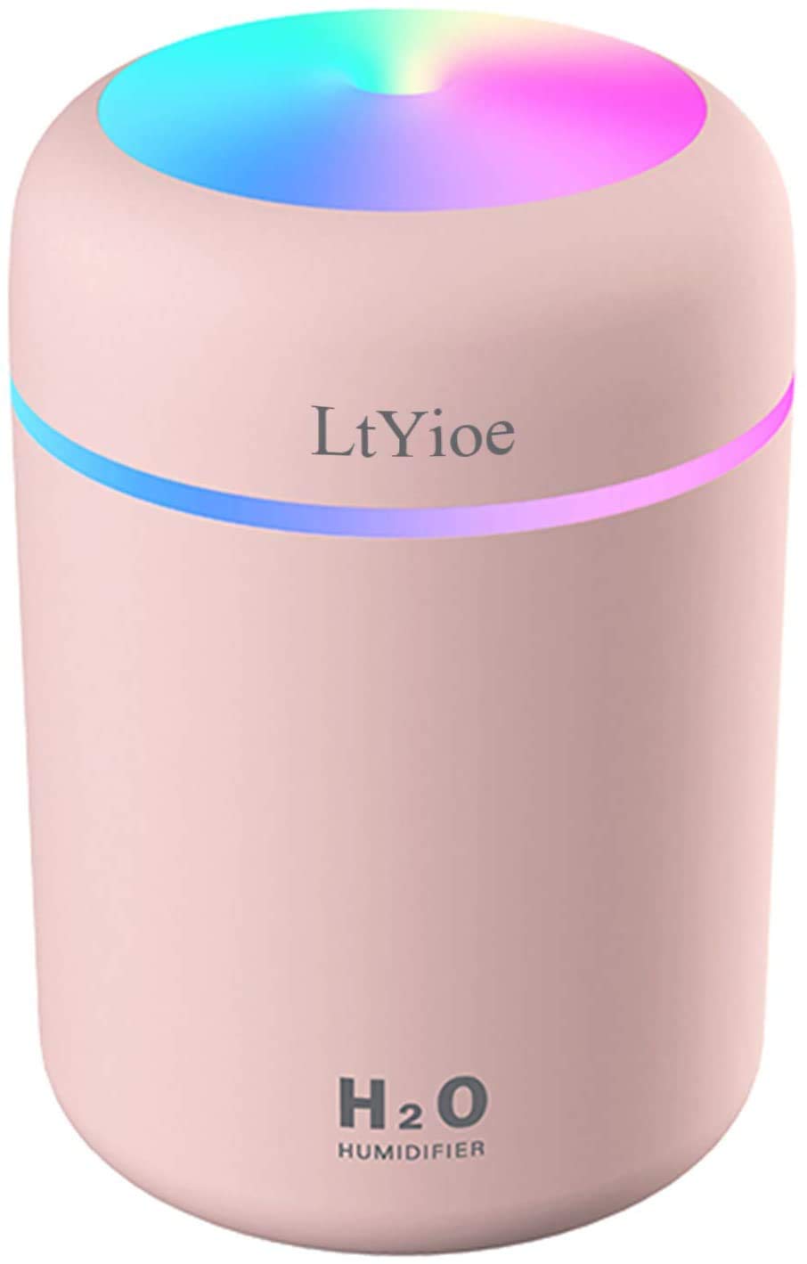 Photo 1 of LtYioe Colorful Cool Mini Humidifier, USB Personal Desktop Humidifier for Car, Office Room, Bedroom,etc. Auto Shut-Off, 2 Mist Modes, Super Quiet. (Pink)