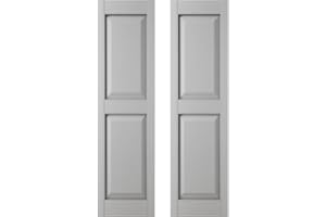 Ekena Millwork 12 in. W x 76 in. H Builders Edge, Custom Two Equal Panels, Raised Panel Shutters, Includes Matching Installation Spikes (Per Pair), 030 - Paintable