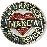 SHOP AWARDS AND GIFTS Volunteer Make a Difference Heart Enamel Lapel Pins Thank You Reward Recognition Award Appreciation Gifts, Bulk Pack of 12, Poly Bagged, 1 Inch