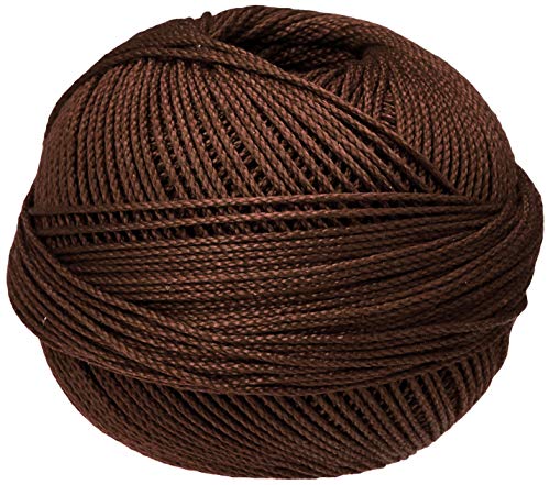 Handy Hands Lizbeth Egyptian Cotton Crochet Thread, Tatting Thread, and Knitting Thread Size 3 (50 Grams 120 Yards) – HH03692, Mocha Brown Dark