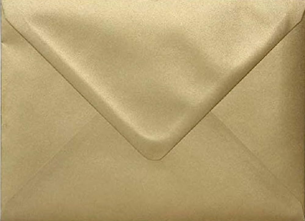 Karma Krafts C6 Metallic Gold Envelopes – 114 × 162mm 100gsm Gummed Envelopes for Cards & Invitations, Pack of 50