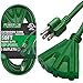 K KASONIC - 50 Ft Extension Cord with 3 Outlets, UL Listed 16/3 SJTW 3-Wire Grounded, 13A 125V 1625W for Indoor/Outdoor Use - Green