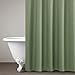 Lazzzy Shower Curtain Green Sage Shower Drapes Metal Grommets Bath Curtain for Bathroom Waffle Weave Textured with Rust-Resistant Metal Grommets Top Shower Curtains 72 inches Long Green 1 Panel