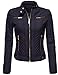 Luna Flower Women's Winter Warm Quilted Padding Fur Lined Slim Fit Moto Jackets