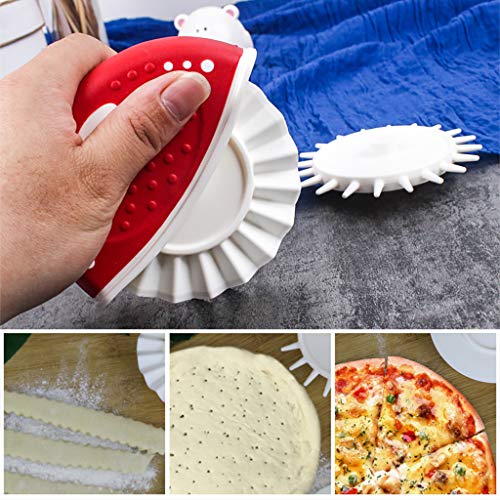 Pizza Cutter,Fheaven Multifunction Pizza Cutting wheel Fluted Wheel Dough Prep Set Tool Pizza Cutter - Thumbnail 6