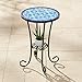 Teal Island Designs Blue Star Modern Black Metal Round Outdoor Accent Side Table 14