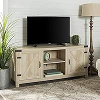 WE Furniture Farmhouse Barn Door Wood Stand for TV