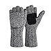 Bodvera Thermal Insulation Fingerless Texting Gloves Unisex Winter Warm Knitted Convertible Mittens with Flap Cover LG