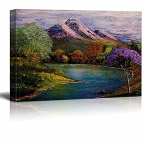 Canvas Prints Wall Art - Beautiful Scenery/Landscape of The Spring Valley in Oil Painting Style | Modern Wall Decor/Home Decoration - 12" x 18"