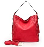 MKF Collection Skyler Crossbody Hobo Handbags by Mia K. Farrow (Red)