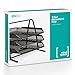 Mindspace Desk Organizer Paper Tray with 3 Tier Desktop File Organizer | Office Organizer & Stacking File Holder, Document Organization for Desk | The Mesh Collection, Black