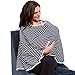 Sale! 360° Full Coverage Nursing Cover for Breastfeeding - Luxurious, Soft Breathable Cotton in Poncho Style (Navy Stripe)