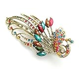 SPHTOEO Lovely Vintage Jewelry Crystal Peacock Style Hair Clip (Colorful)