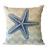 ULOVE LOVE YOURSELF Beach Pillow Covers 4 Pack Cotton Linen Nautical Throw Pillowcases Sea Theme Coastal Cushion Cover…