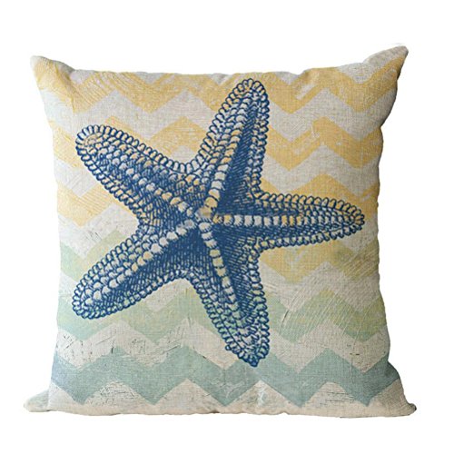 ULOVE LOVE YOURSELF Beach Pillow Covers 4 Pack Cotton Linen Nautical Throw Pillowcases Sea Theme Coastal Cushion Cover…