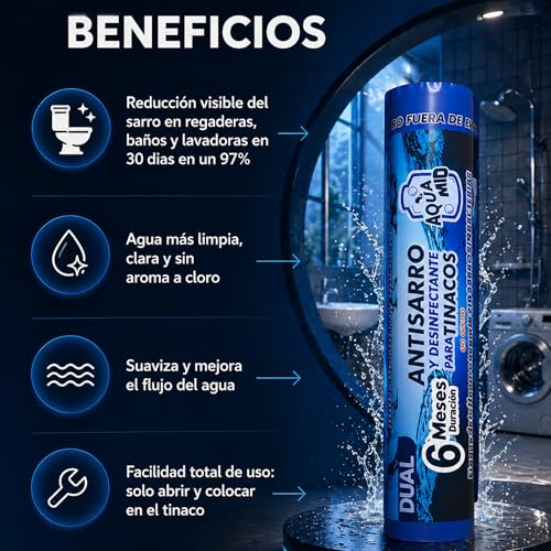 Sistema Dual Desinfectante y Antisarro para Tinaco | Mejora Calidad del Agua | Para Depósitos de 450 a 1100 L | 6 Meses de Protección - 3 Unidadades