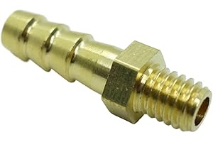CDQBWKJGFJ 3 Pcs M6 x 1 Metric Male to Barb 6mm Hose ID Brass Barbed Fitting Air Fuel Gas Boat