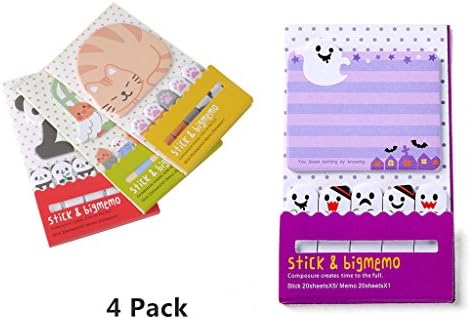 Doshop 4 Pcs Animal Cat Panda Cute Kawaii Sticky Notes Post It Memo Pad School Supplies Planner Stickers Paper Bookmarks Korean Stationery