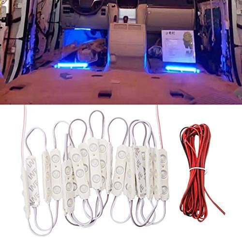 FICBOX 12V 60 LEDs Car Interior Light Kits LED Ceiling Lights Kit Waterproof Dome Lamp for Van Truck Caravan (20 Modules, White)