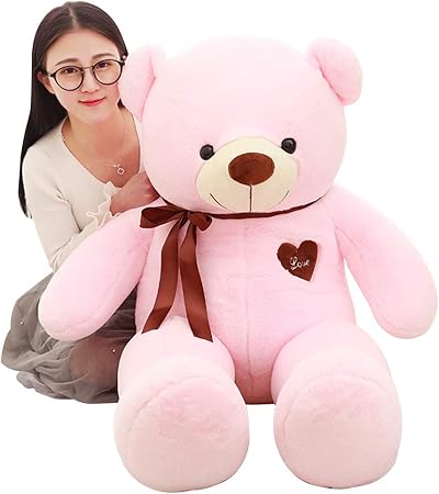 Amazon ぬいぐるみ 特大く可愛い熊 動物 テディベア お人形 女の子 男の子 子供 女性 抱き枕 お誕生日プレゼント クマのぬいぐるみ 大きいぬいぐるみ くま 抱き枕 熊 手触 1cm ピンク ぬいぐるみ おもちゃ