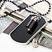 Flongo Men's Womens Biker Alloy Bullet Army Dog Tag Pendant Necklace, 27.5 inch Chain