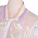 Focal20 Laser Rainbow Symphony Women Jacket Hologram Coat Iridescent Transparent Bomber Jacket Sunproof