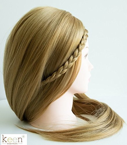 CELINE 20" Long Cosmetology Mannequin Manikin Head 100% Synthetic Hair (Golden Hair) with Free Clamp, Perfect for All Hairdressing Styling Practice Training Display Doll Head Beauty Schools