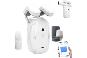 OUGETHER Smart Automatic Curtain Opener - Remote Control with App/Timer/Voice,Upgraded High-Performance Motor, Automatic Light Sensor, Add Gateways, For Google Alexa, No Remote (Only for Roman Rod)