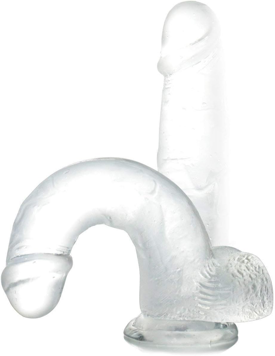 Tarm 8 inch Lifelike Silicone Toy Body Relax Waterproof Massage Hand-Free for Women Beginners - Transparent