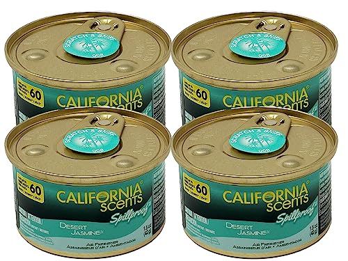 California Scents Spillproof Organic Air Freshener, Desert Jasmine, 1.5 Ounce Canister (Pack of 4)