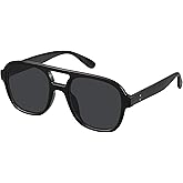 Fozono Retro Oversized Aviator Sunglasses Women Trendy Vintage Square Large Tangle Free Aviators Double Bridge Sun Glasses