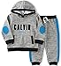 Calvin Klein Baby Hooded Pullover with Pants Set, Gray, 18 Months