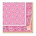 Pink Bandana Cowgirl Tableware Party Bundle for 16: Includes Plates, Napkins, Cups, and Tablecover