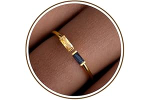 JSJOY Birthstone Rings for Women Dainty Emerald Blue Ring Birthday Gifts for Mom Her Gemstones CZ Ring for Teens Gold Rings That Don't Tarnish Adjustable Ring Jewelry Gifts