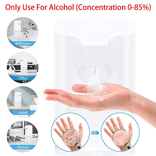 VEEAPE Alcohol Dispenser Automatic Hand Sanitizer Alcohol Spray, 350ml Non-Contact Sprayer Bottles Infrared Induction Touchless Soap Dispenser Auto Hands Free Liquid Pump