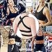 SHAPERX Women's Sports Bra Padded Breathable High Impact Support Criss Cross Back Yoga Gym Bras, SZ143-Black-XL