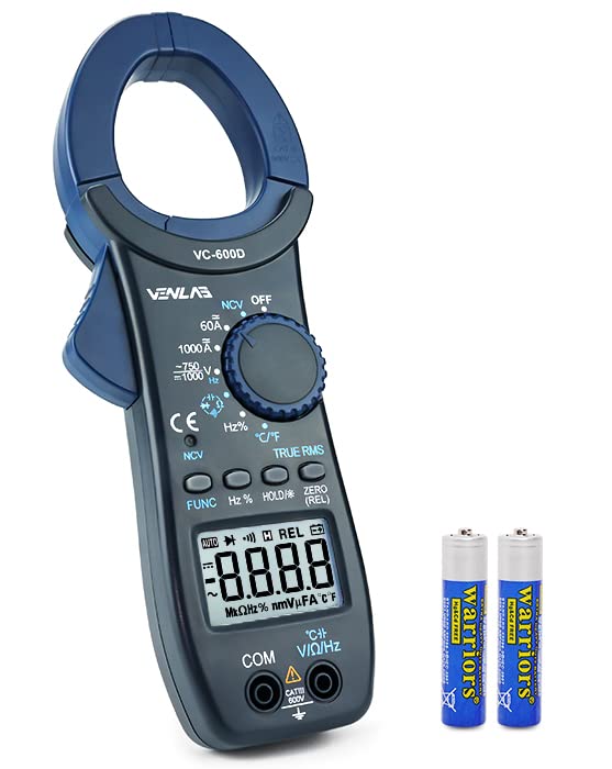 VENLAB Digital Clamp Meter 1000A TRMS 6000 Counts AC/DC Current