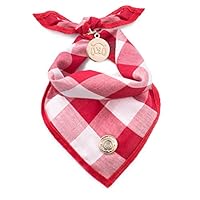United Pups Designer Bandana Collection for Dogs (Red Gingham, Large)